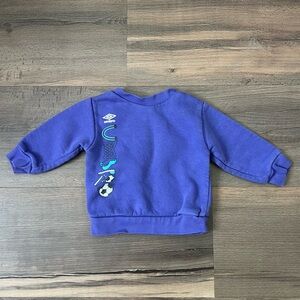 Umbro Toddler Purple Crewneck Sweatshirt - Soccer Graphic Front - Size 12 Months